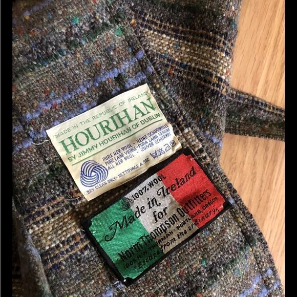 VTG Jimmy Hourihan Dublin Donegal Striped Tweed Wool Dress Ireland Womens MED - Picture 9 of 11